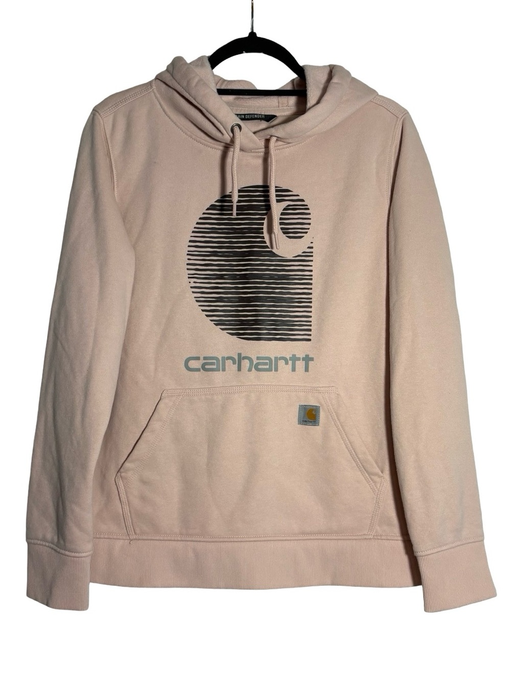 Carhartt Pink Beige Logo Pullover Hoodie